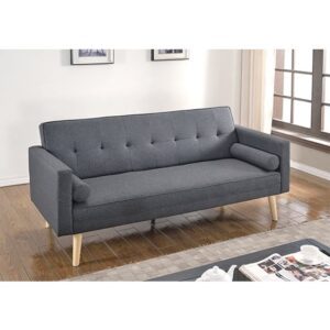 Parlan Linen Fabric Sofa Bed In Dark Grey